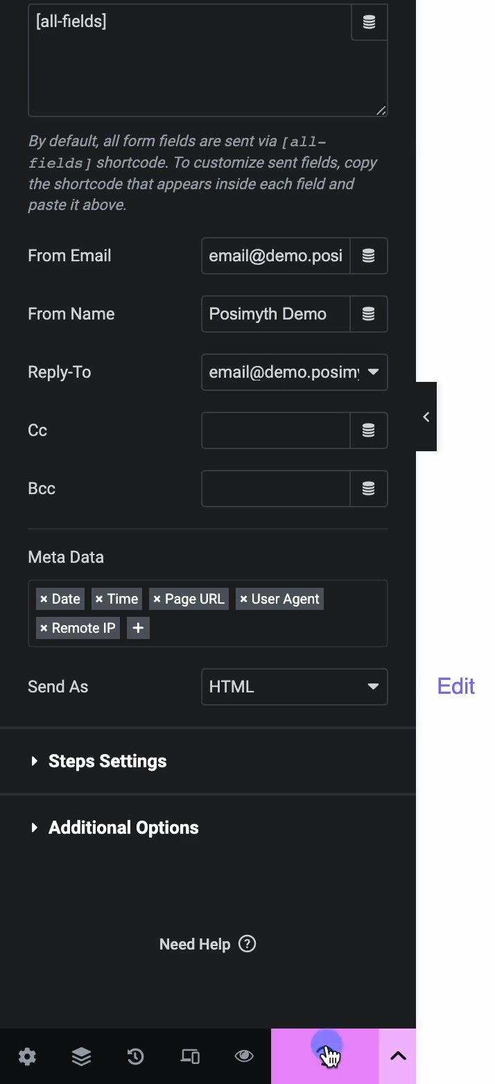 Como remover a mensagem "Powered by: Elementor" dos formulários Elementor