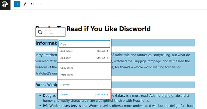 Como gerir e remover eficazmente os blocos do WordPress para melhorar a experiência do utilizador