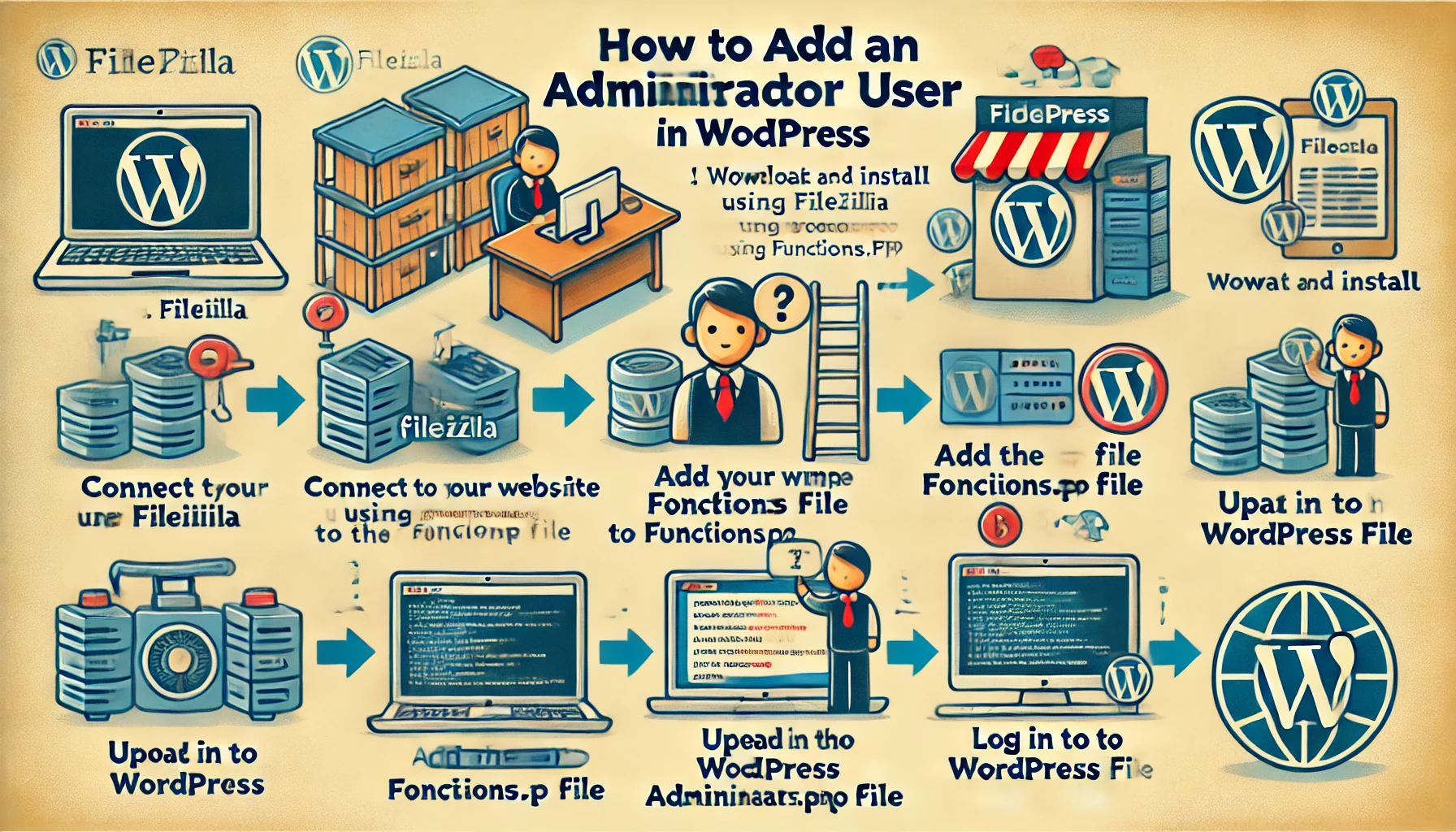 FTPを使ってWordPressに管理ユーザーを追加する方法：詳細ガイド