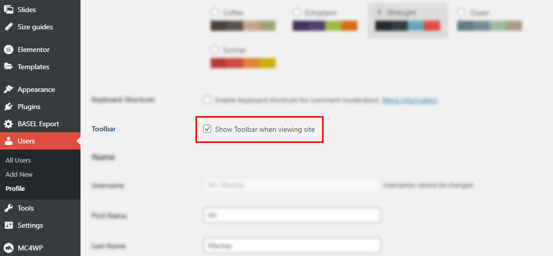 How to Hide WordPress Toolbar