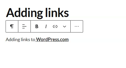 GIF showing how to remove links