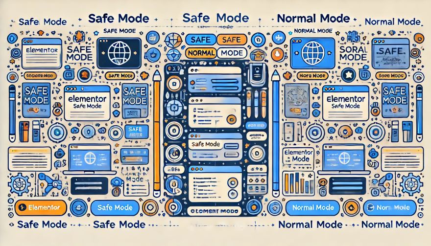 Diferença entre o modo de segurança do Elementor e o modo normal