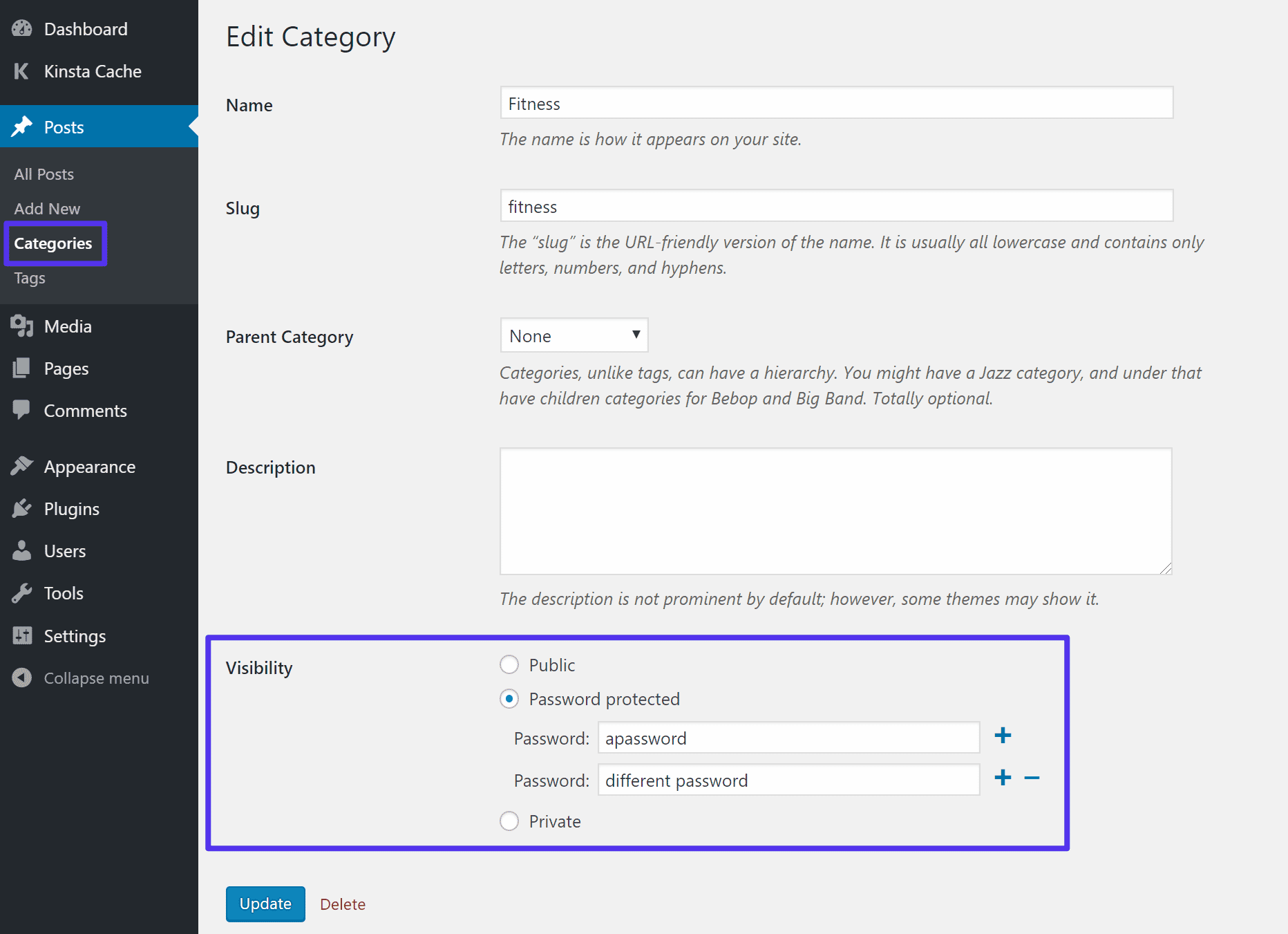 Como proteger as categorias de posts do WordPress com senha