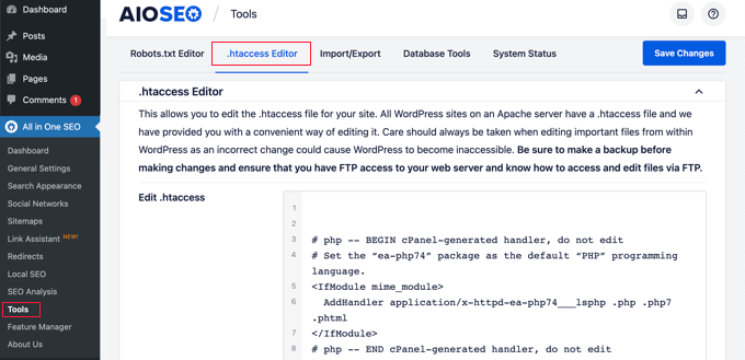 WordPressの.htaccessファイルを修正する方法