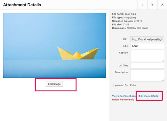 Editing Images in WordPress