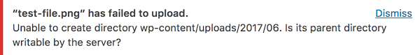 Como corrigir "Não foi possível criar o diretório wp-content/uploads.Is its parent diretory writable by the server".