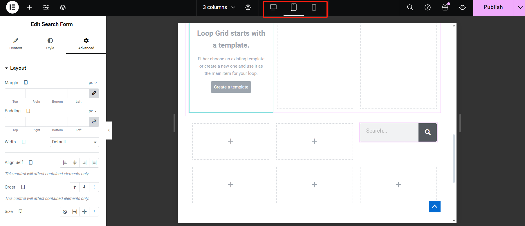 Tutorial detalhado sobre como adicionar um ícone de pesquisa ao menu de um sítio Web com o plugin Elementor