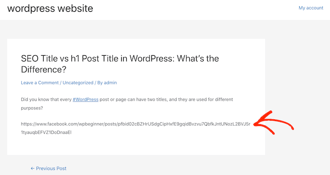 WordPress 中 oEmbed 错误的示例