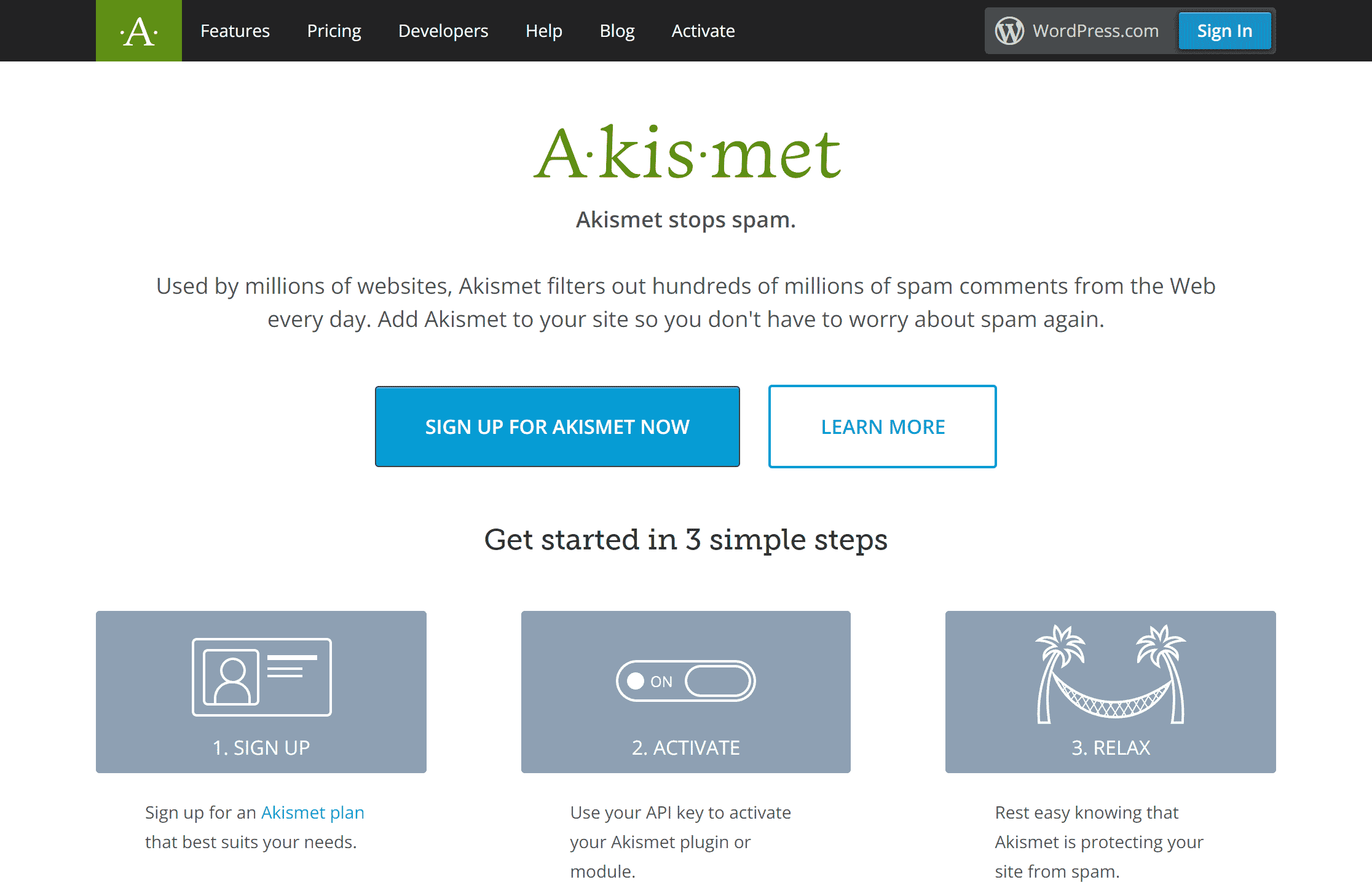 Akismet Startseite