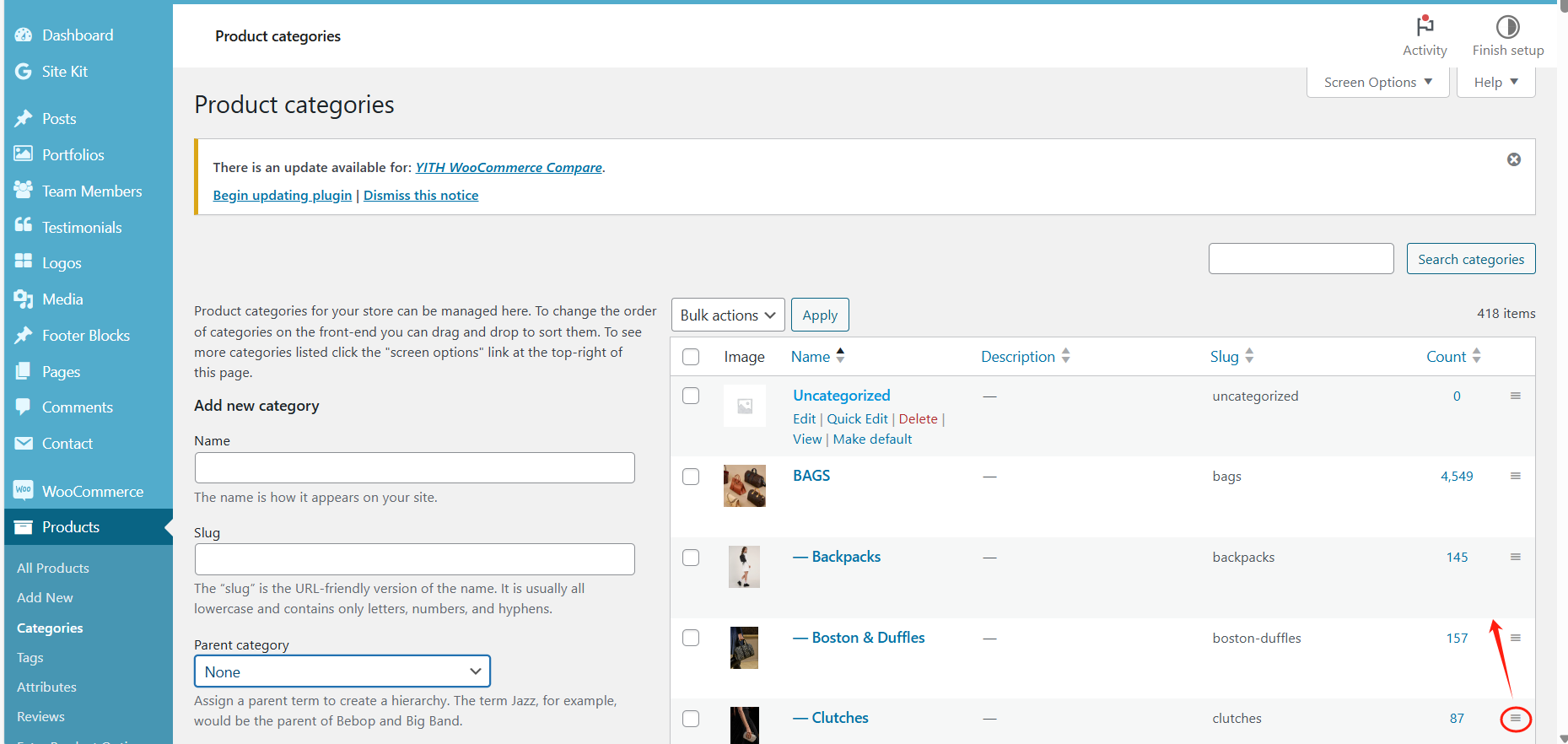 Como otimizar a ordenação de categorias de produtos no WordPress