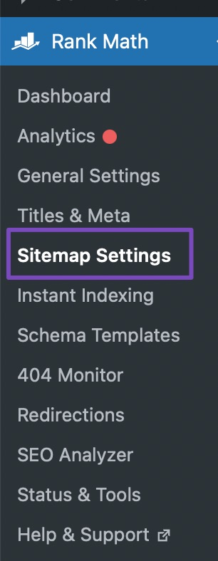 How to configure a sitemap in Rank Math