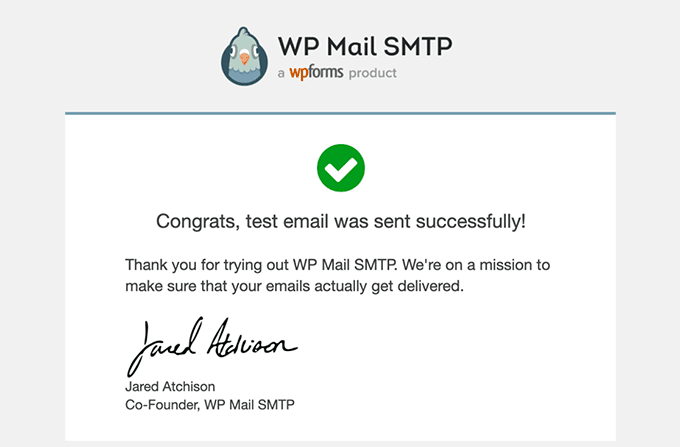 WP Mail SMTPからのメールのテスト