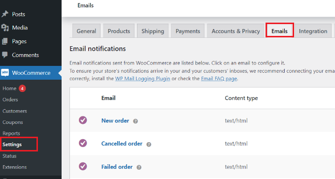 Como personalizar os e-mails do WooCommerce