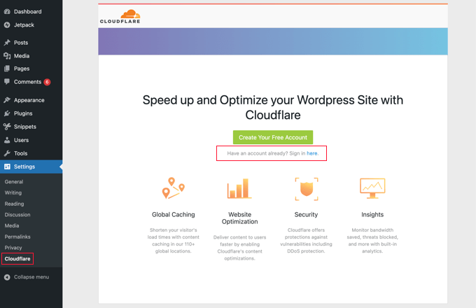 How to set up Cloudflare free CDN in WordPress