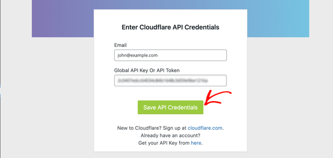 Cómo guardar las credenciales de la API de Cloudflare en WordPress