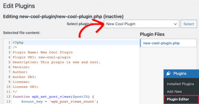 Añadir código a plug-ins específicos del sitio