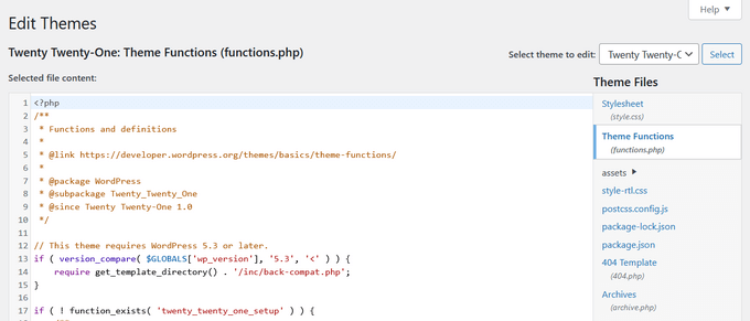 Add the code to functions.php Example