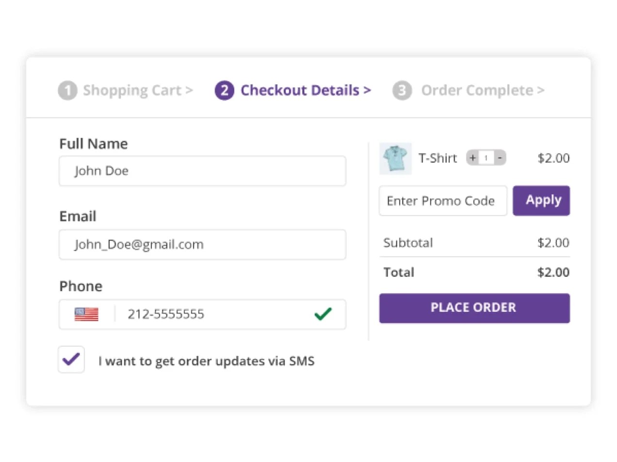 Kundeninformationen (E-Mail, Telefon usw.) in WooCommerce Checkout.