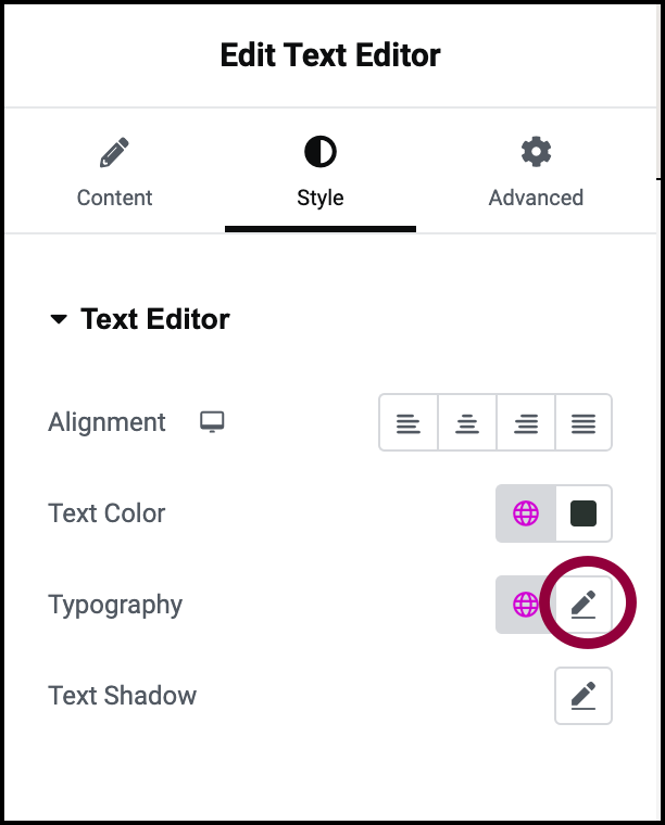 Cómo cambiar el color del texto y la configuración de la tipografía en Elementor