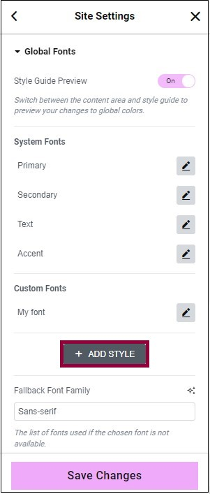 How to view and edit global fonts in Elementor