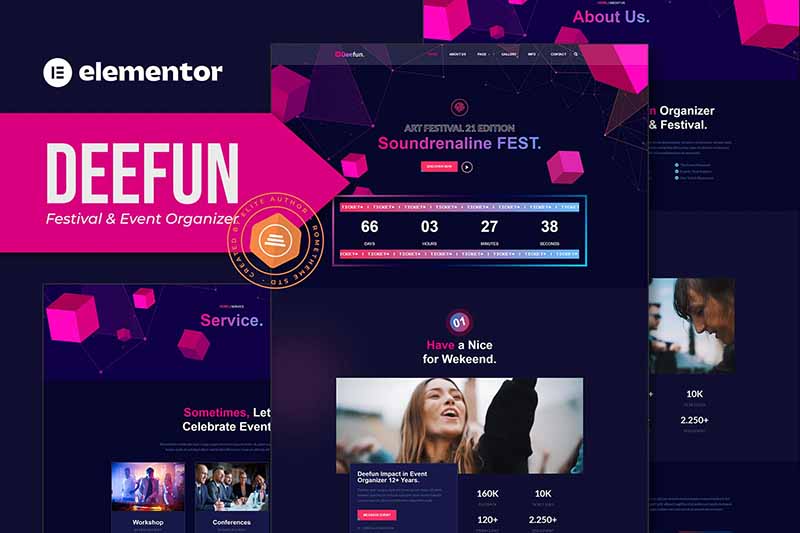 DeeFun – 节日与活动组织者 Elementor 模板套件-光子波动网-免费分享跨境知识和技术知识