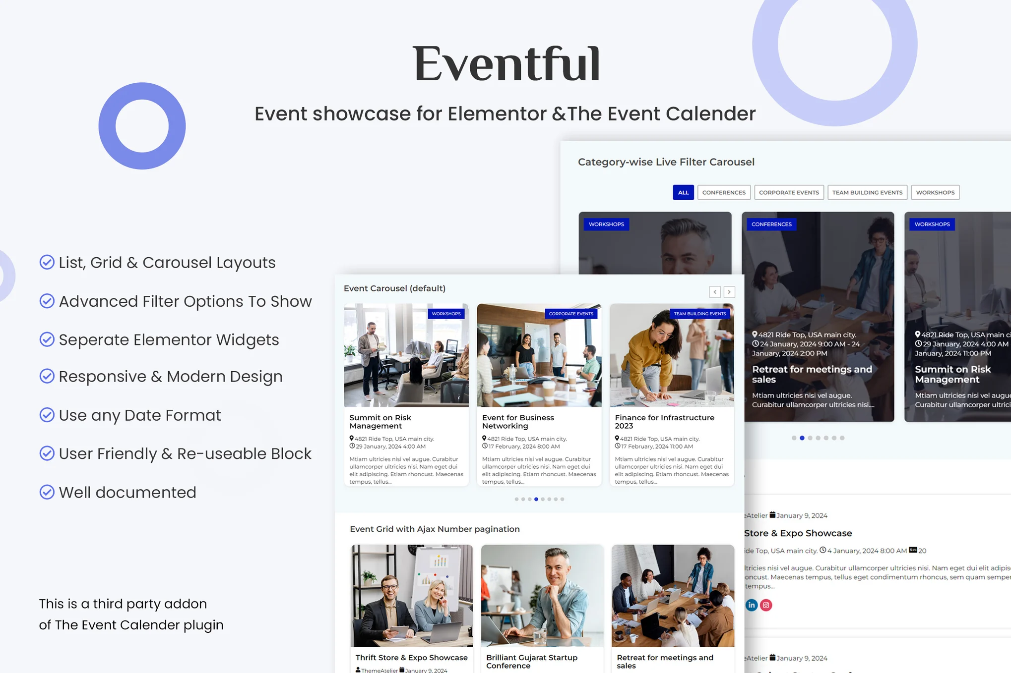 Eventful – Events Showcase for The Events Calendar: Elementor 版-光子波动网-免费分享跨境知识和技术知识