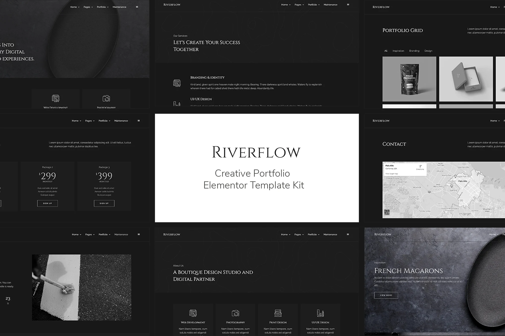 Riverflow – 创意作品集Elementor模板套件-光子波动网 | 专业WordPress修复服务，全球范围，快速响应