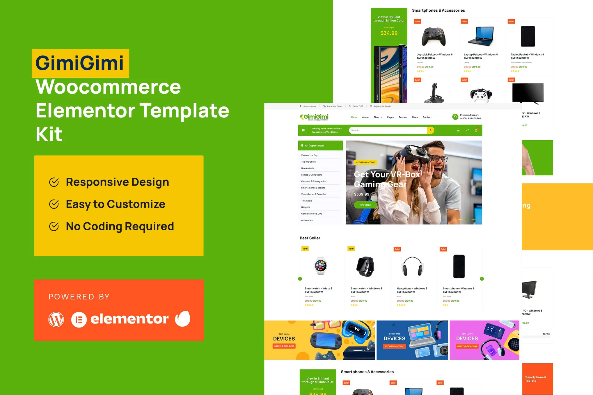 GimiGimi - Gaming e-commerce Elementor Template Kit - Photon Flux | Servicio profesional de reparación de WordPress, cobertura global, respuesta rápida