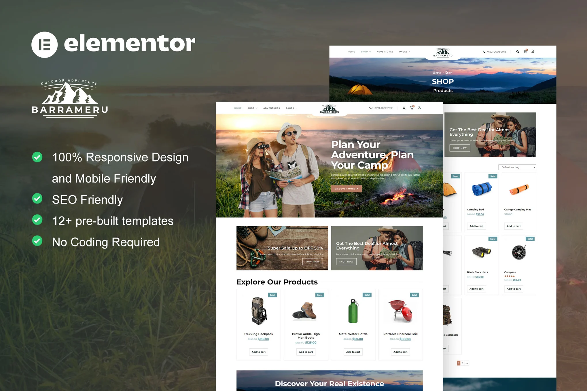 Barrameru – 户外探险露营商店 Elementor Pro 模板套件-光子波动网 | 专业WordPress修复服务，全球范围，快速响应