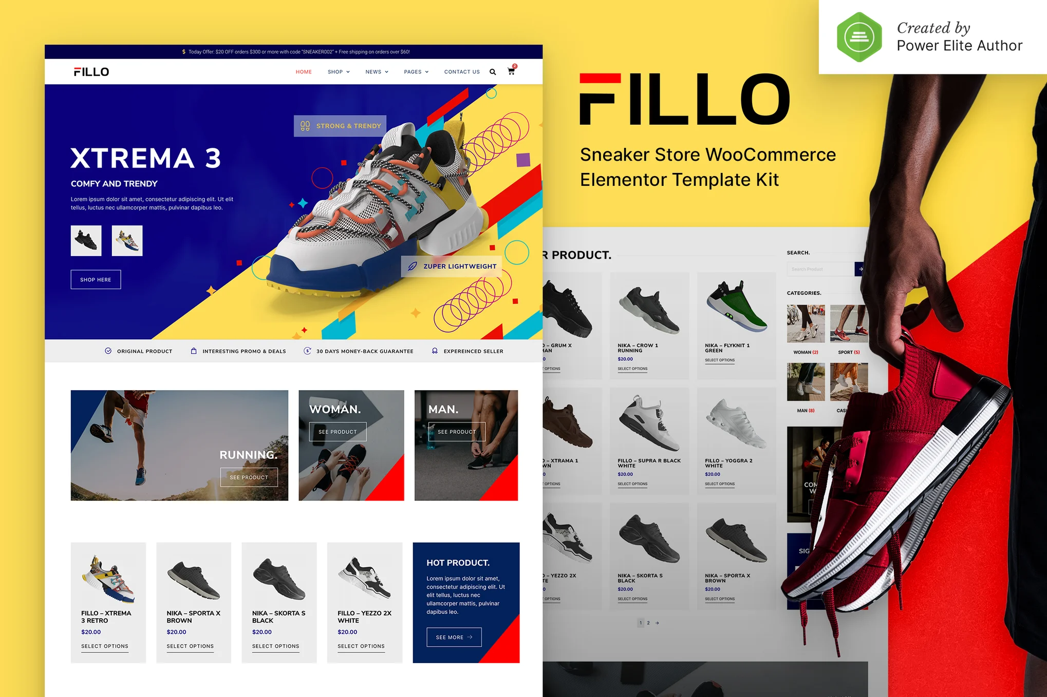 Fillo – 鞋履与运动装备 WooCommerce Elementor 模板套件-光子波动网 | 专业WordPress修复服务，全球范围，快速响应