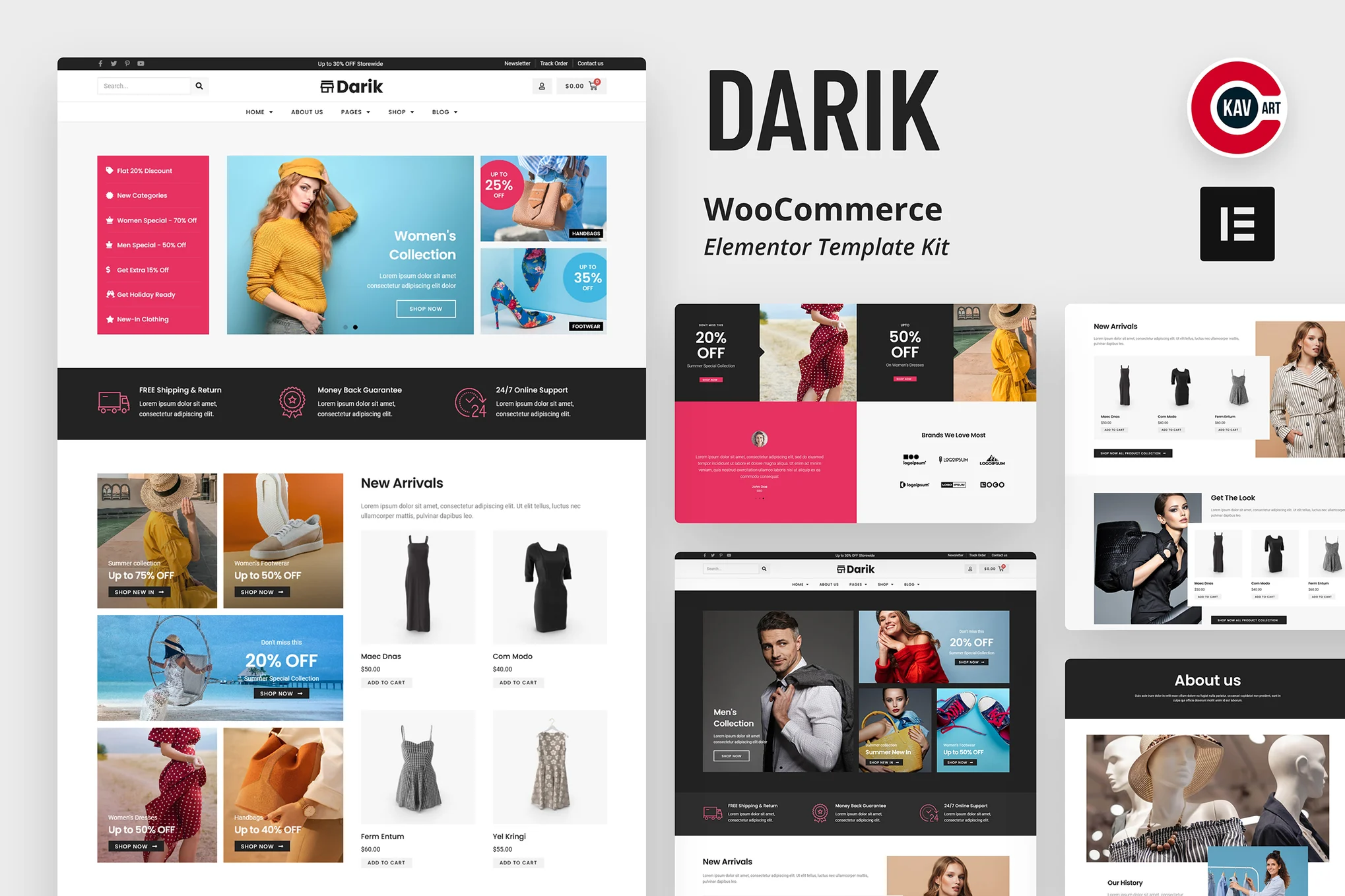 Darik – 时尚 WooCommerce Elementor 模板套件-光子波动网 | 专业WordPress修复服务，全球范围，快速响应