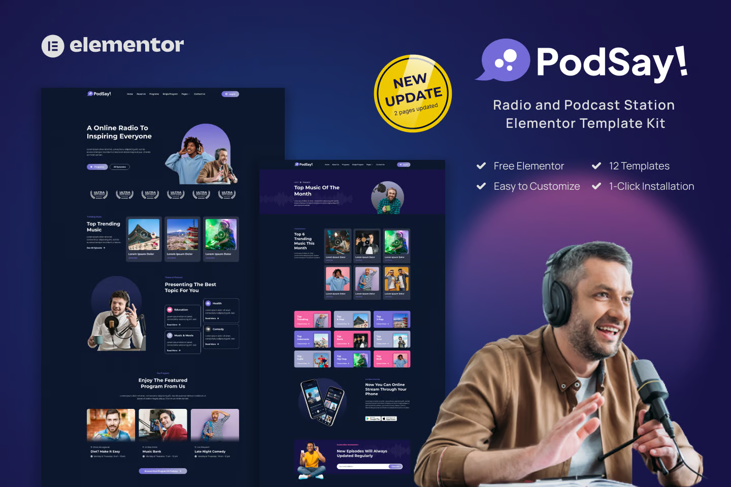 iPodcast – 现代播客 Elementor 模板套件-光子波动网 | 专业WordPress修复服务，全球范围，快速响应