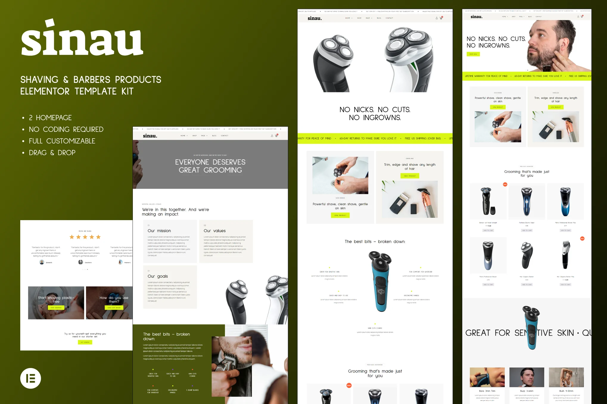 Sinau - Shaving & Barbering Supplies Elementor Template Kit - Photon Fluctuation Network | Professional WordPress Repair Service, Global Reach, Fast Response