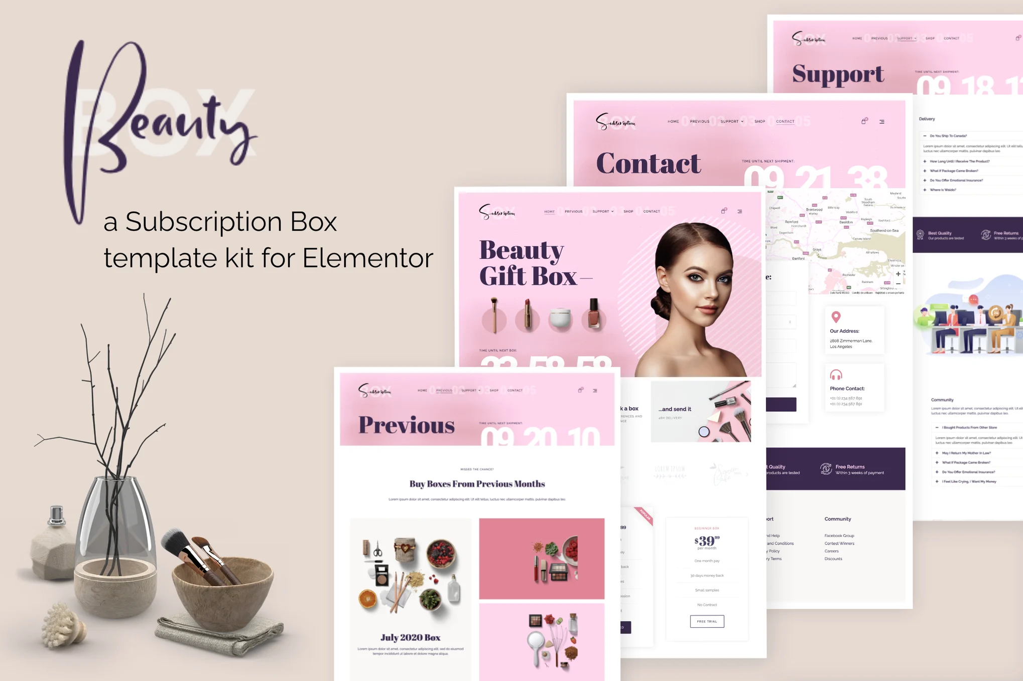 BeautyBox – 订阅盒 Elementor 模板套件-光子波动网 | 专业WordPress修复服务，全球范围，快速响应