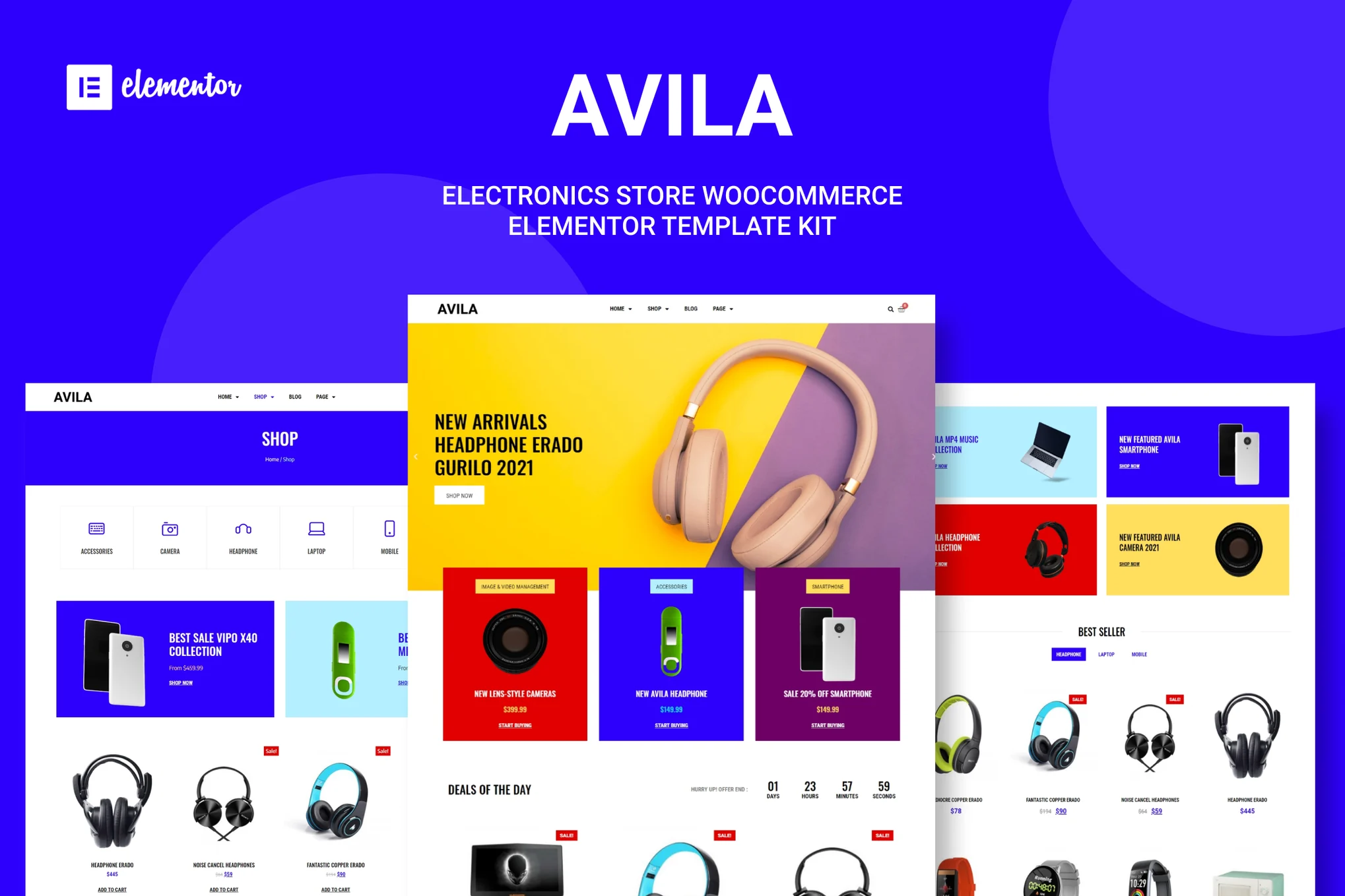 Avila – 电子产品 WooCommerce Elementor 模板套件-光子波动网 | 专业WordPress修复服务，全球范围，快速响应