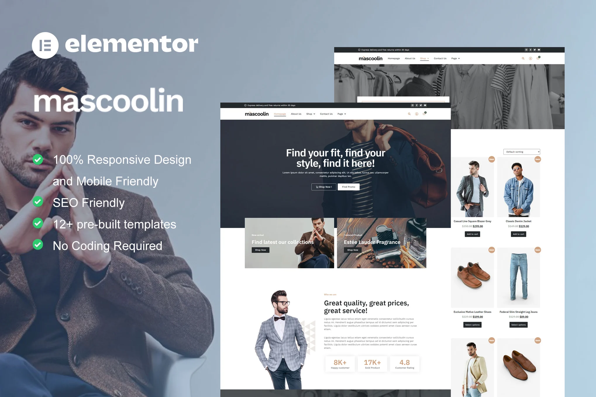 Mascoolin - Fashion Store Elementor Template Suite - Photon Flux｜プロフェッショナルによるWordPress修理サービス。