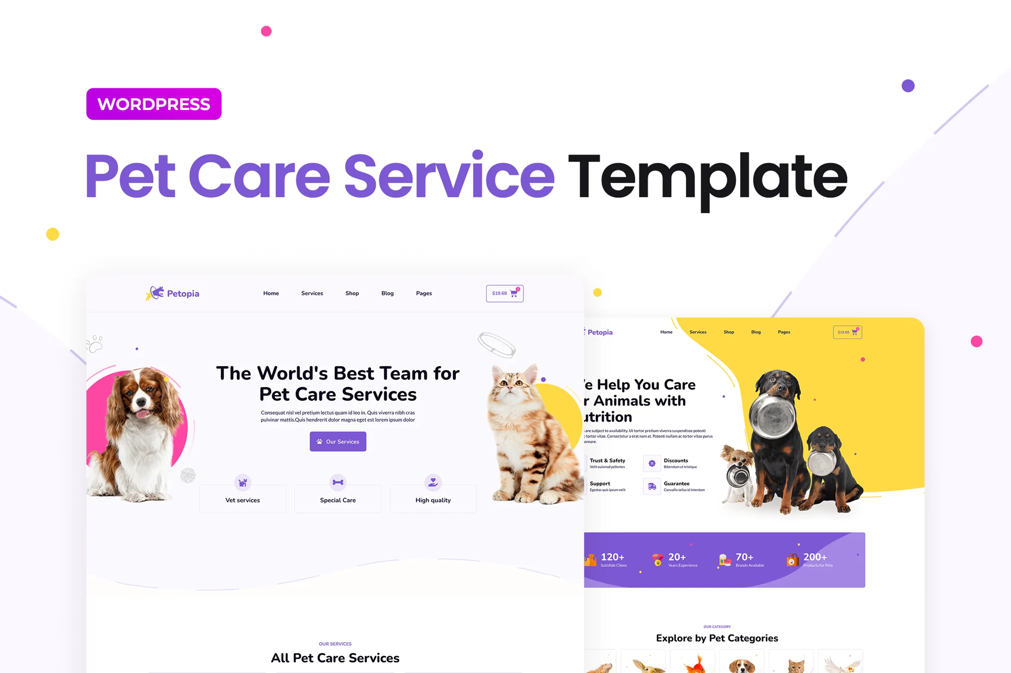 Petopia - Pet Care Service Elementor Template Suite - Photon Flux Network | Professional WordPress repair service, worldwide, fast response