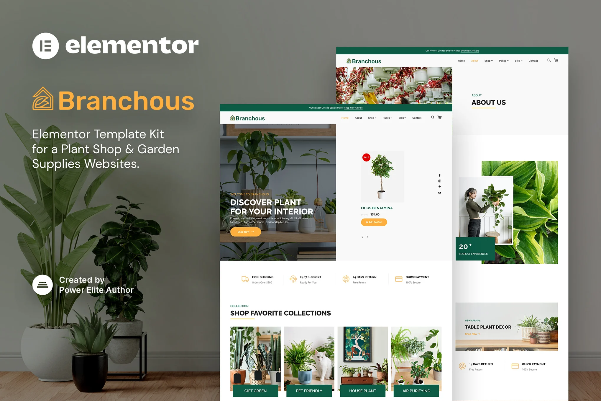 Branchous - 植物とガーデニングの店 Elementor Template Suite - Photon Flux｜プロフェッショナルWordPress修理サービス、グローバルリーチ、クイックレスポンス