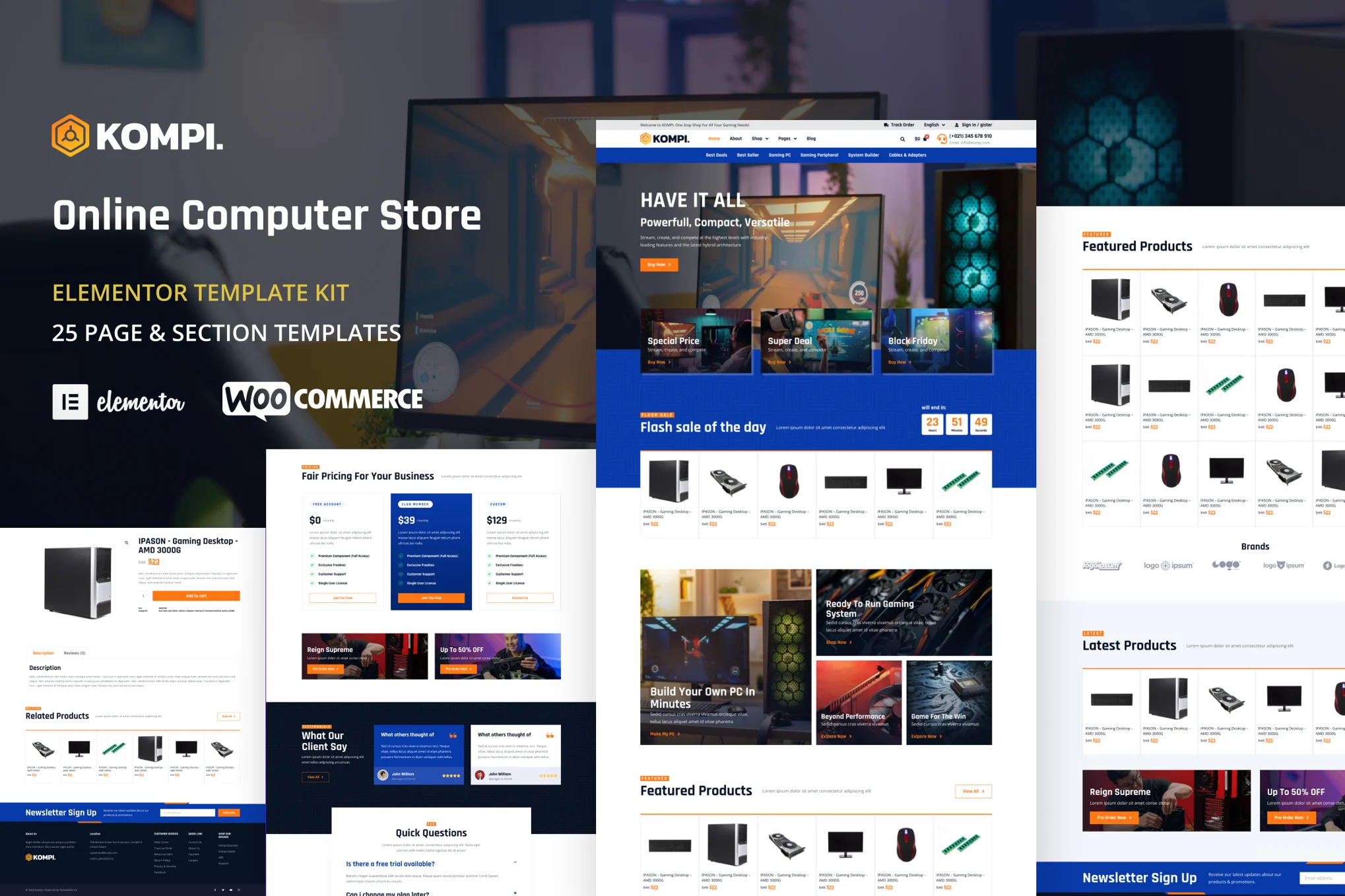 Kompi - Computer Store WordPress Elementor Template Pack - Photon Flux Network | Professional WordPress Repair Service, Worldwide, Fast Response