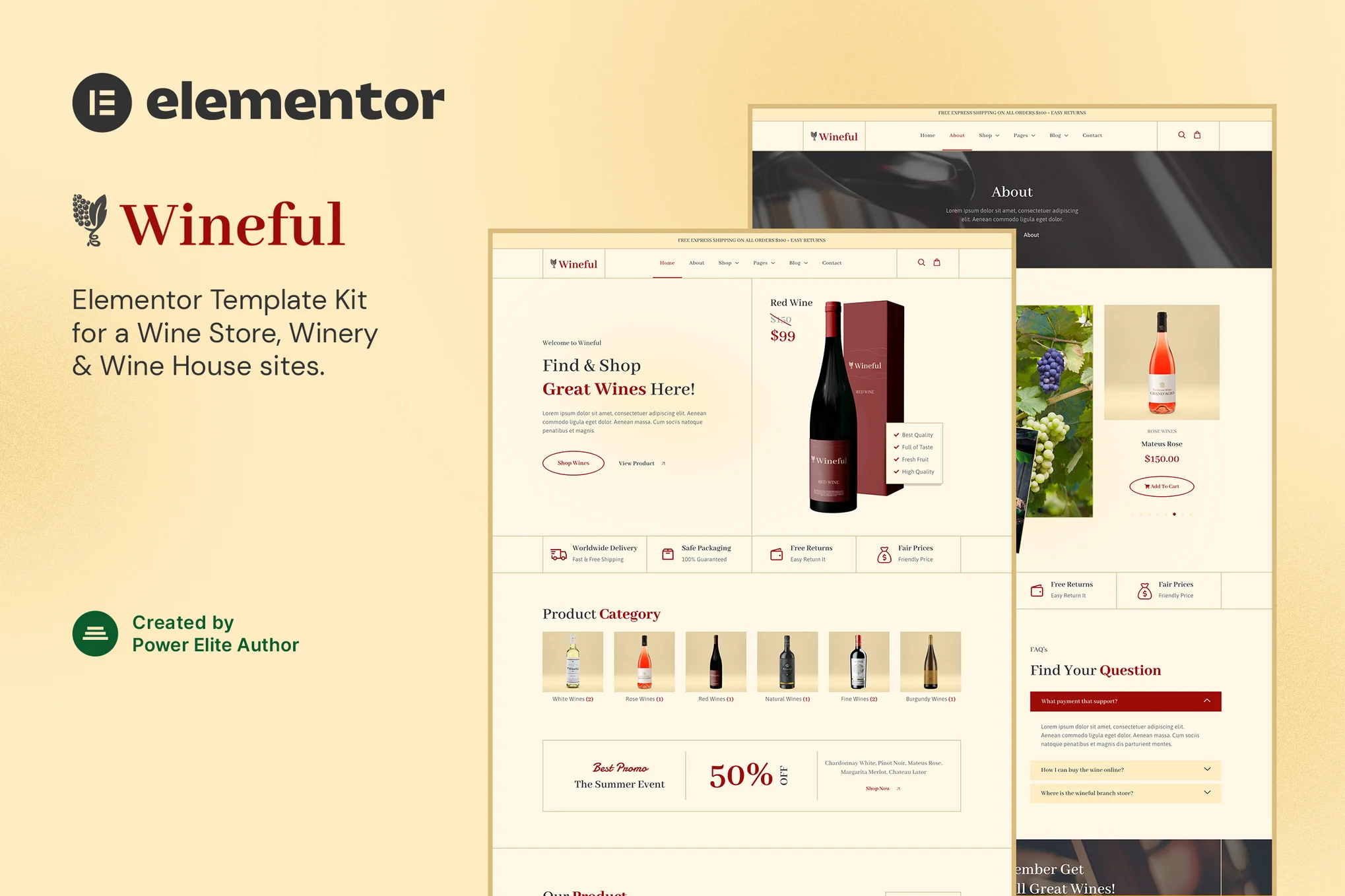 Wineful – 酒店和酿酒厂 Elementor 模板包-光子波动网 | 专业WordPress修复服务，全球范围，快速响应