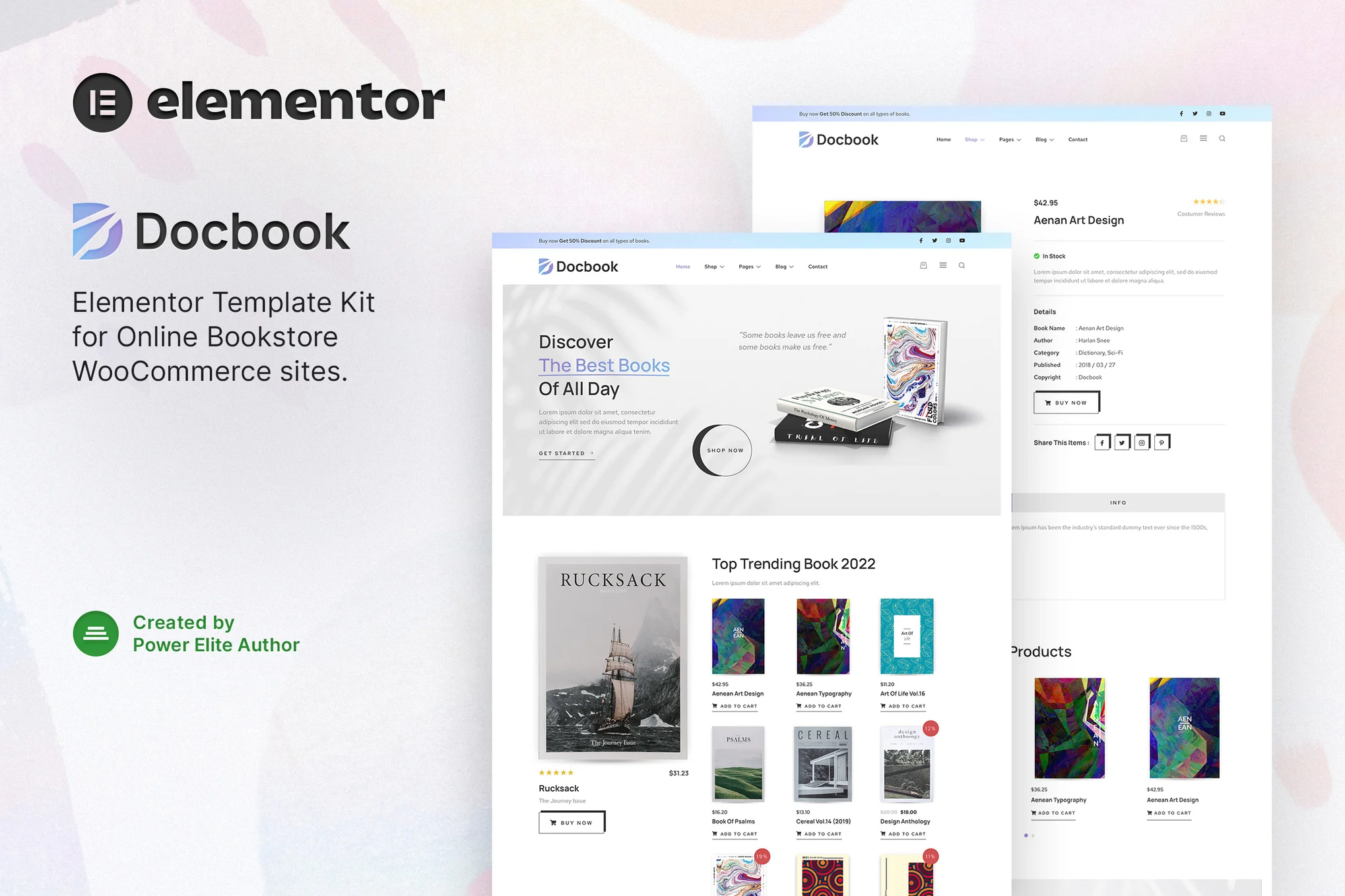 Docbook – 在线书店 WooCommerce Elementor 模板包-光子波动网 | 专业WordPress修复服务，全球范围，快速响应