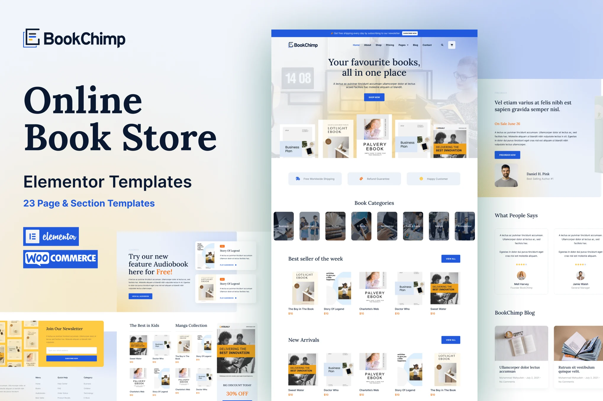 BookChimp – 在线书店网站 Elementor 模板包-光子波动网 | 专业WordPress修复服务，全球范围，快速响应