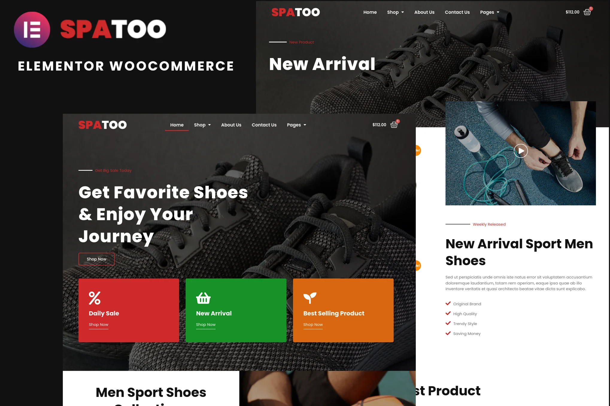 Spatoo - Modern Footwear Ecommerce Elementor Template Pack - Photon Fluctuation｜プロのWordPress修理サービス、グローバルリーチ、迅速な対応