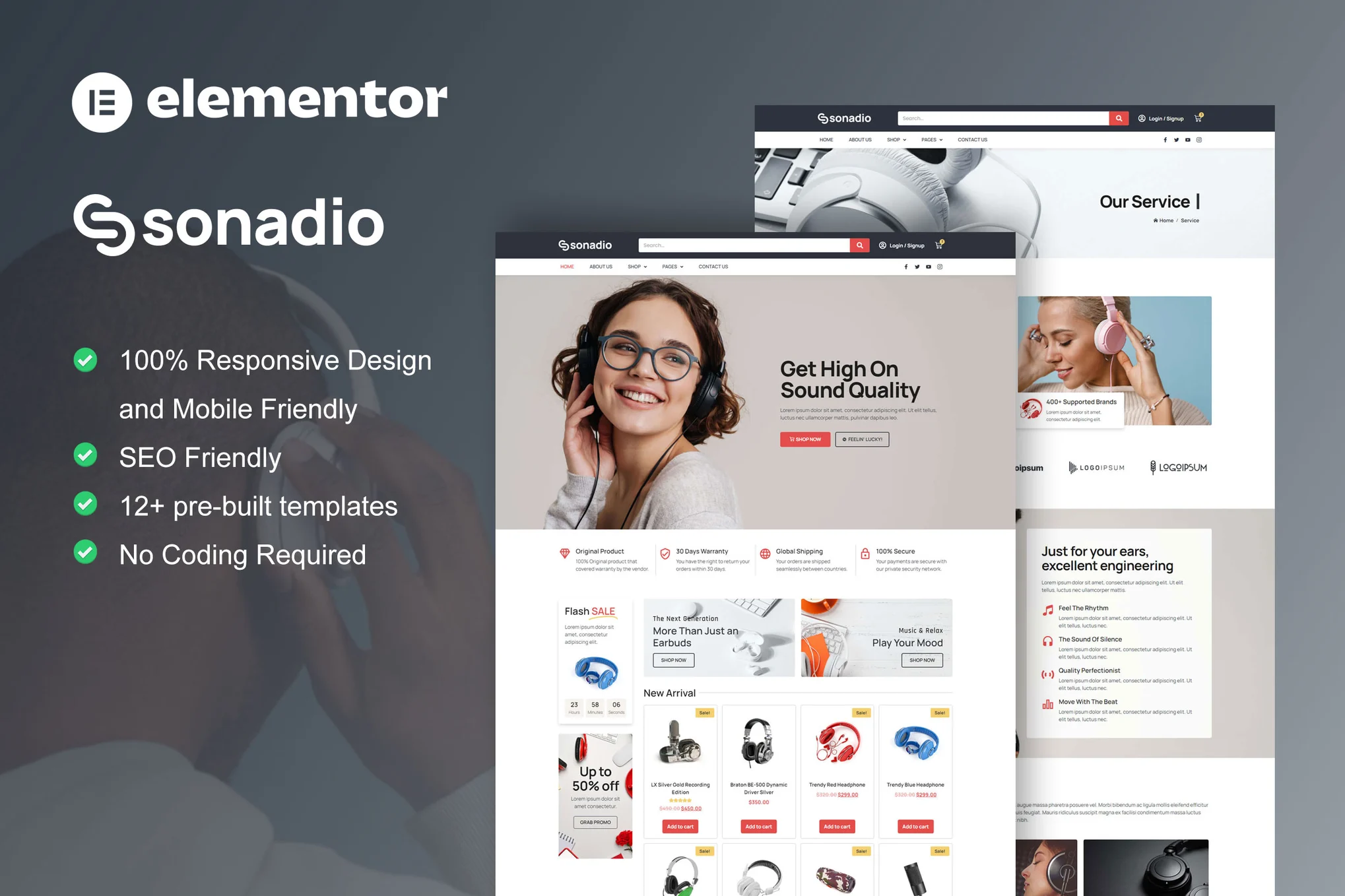 Sonadio – Woocommerce 音频商店 Elementor Pro 模板包-光子波动网 | 专业WordPress修复服务，全球范围，快速响应