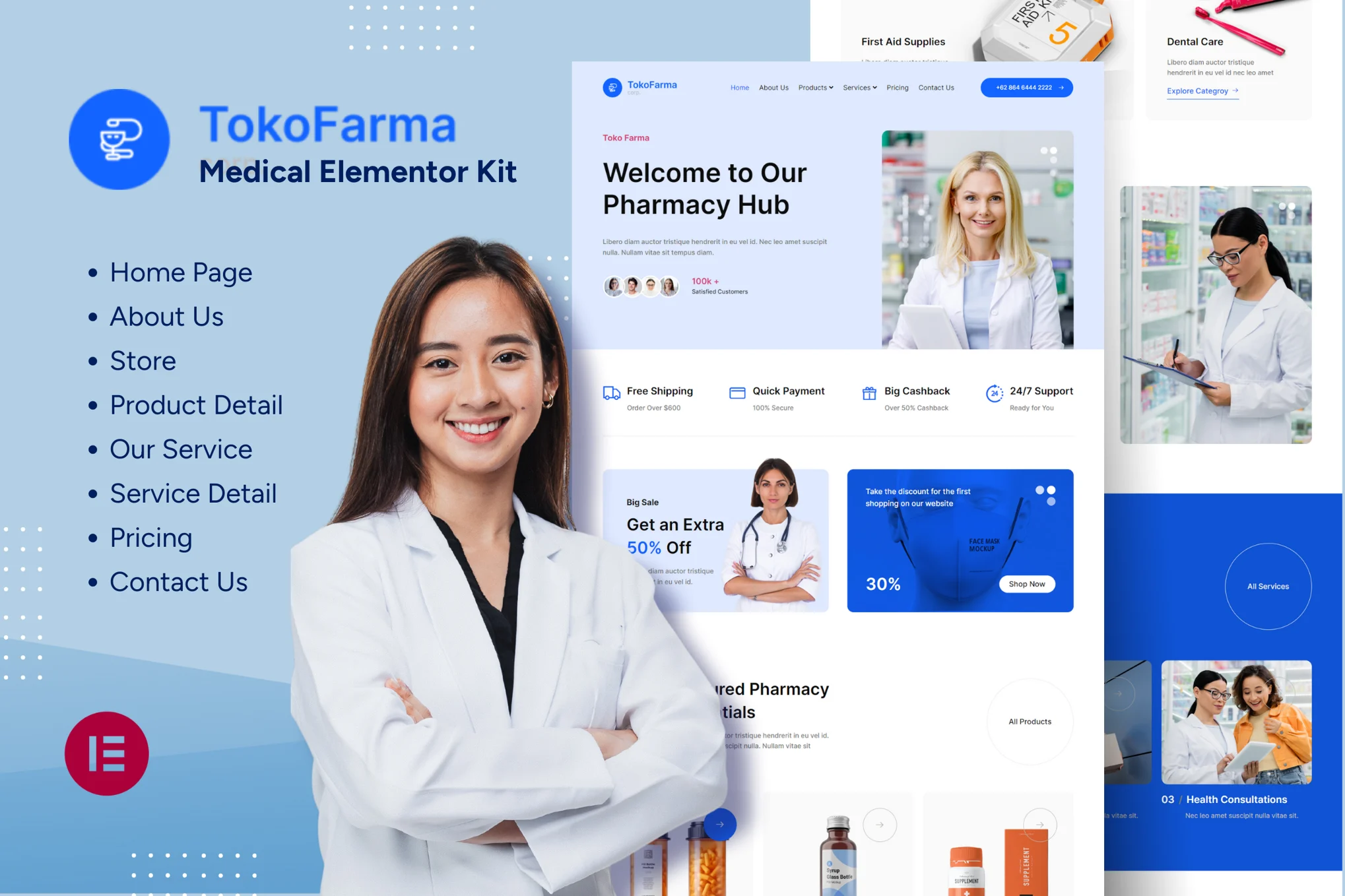 TokoFarma - Ecommerce Drug Store Elementor Template Pack - Photon Flux | Professional WordPress Repair Service, Global Reach, Fast Response