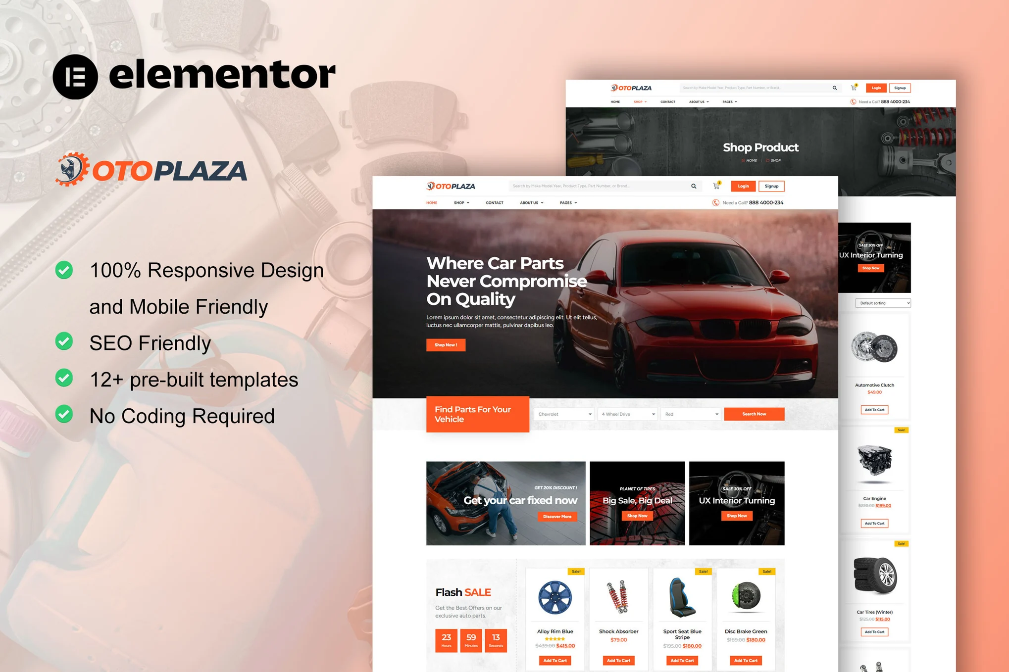 OtoPlaza - Auto Parts Store and Accessories Elementor Pro Template Pack - Photon Fluctuation Network | Servicio profesional de reparación de WordPress, en todo el mundo, respuesta rápida