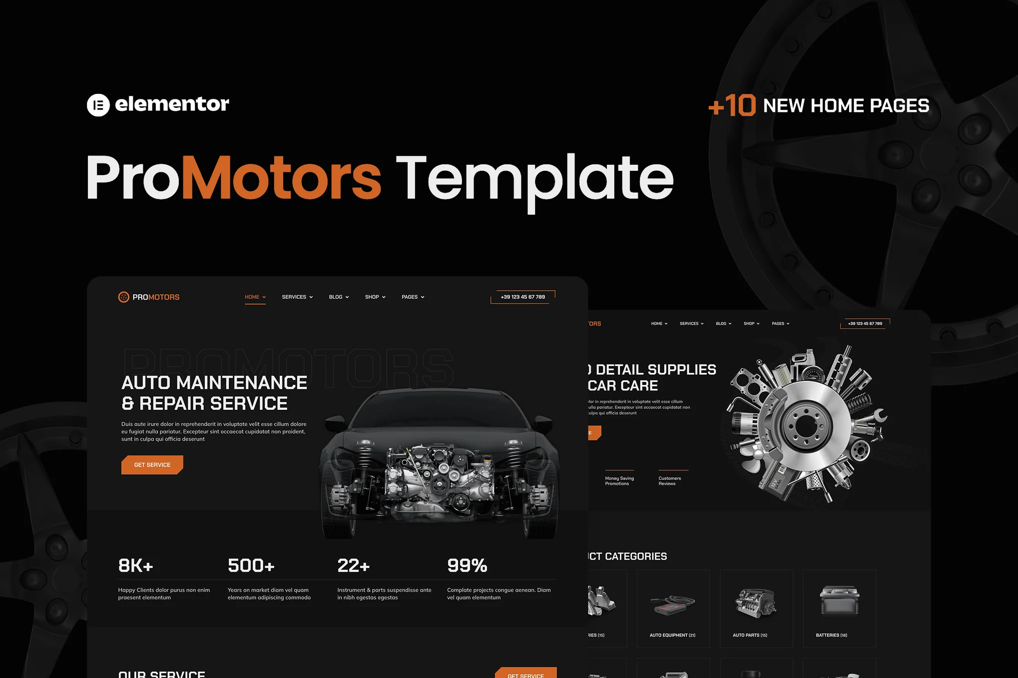 ProMotors - Automotive Service & Detailing Elementor Pro Template Kit - Photon Fluctuation Network | Professional WordPress Repair Service, Global Reach, Fast Response