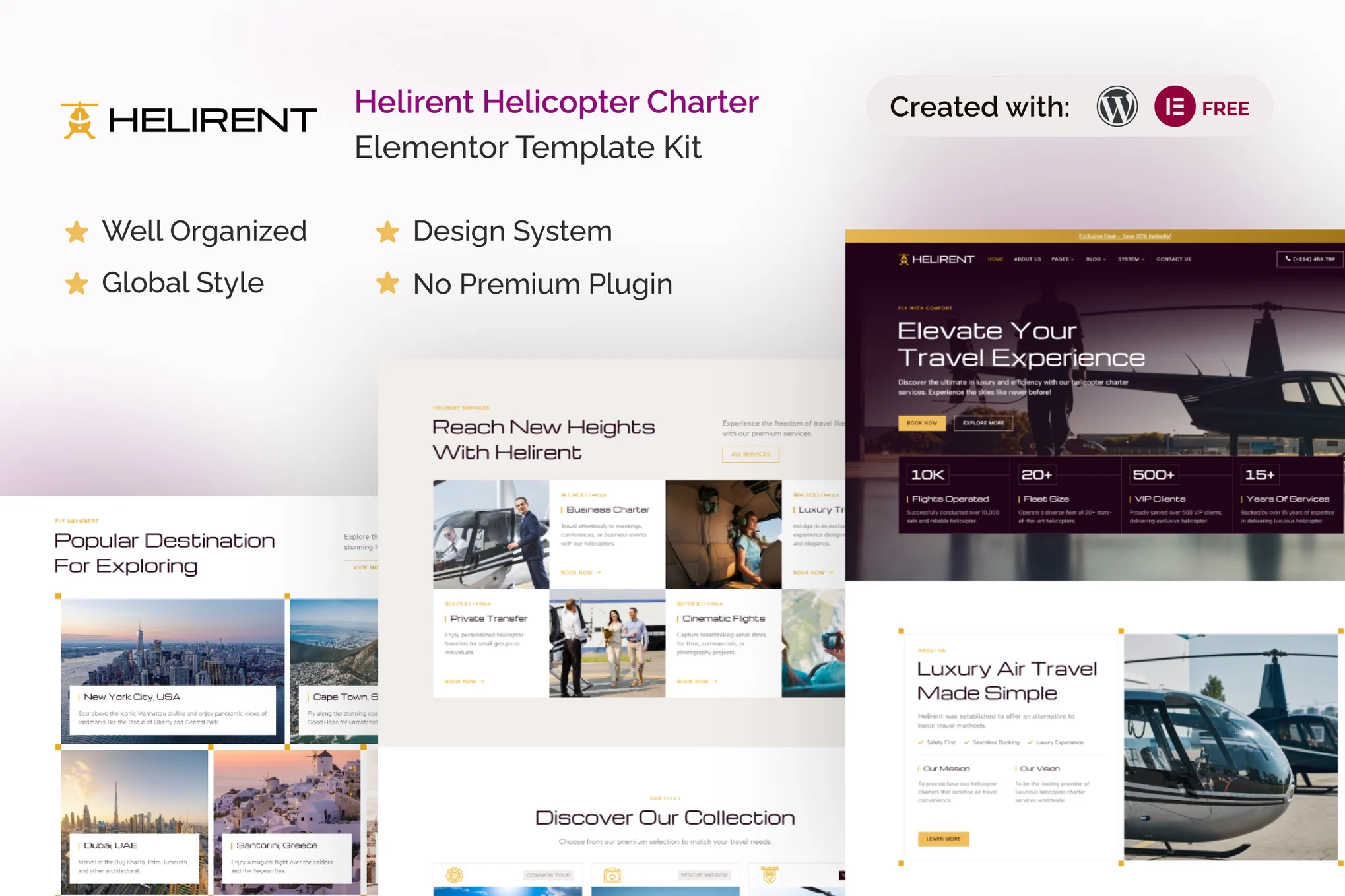 Helirent - Helicopter Charter Elementor Template Suite - Photon Flux | Service de réparation WordPress professionnel, dans le monde entier, réponse rapide