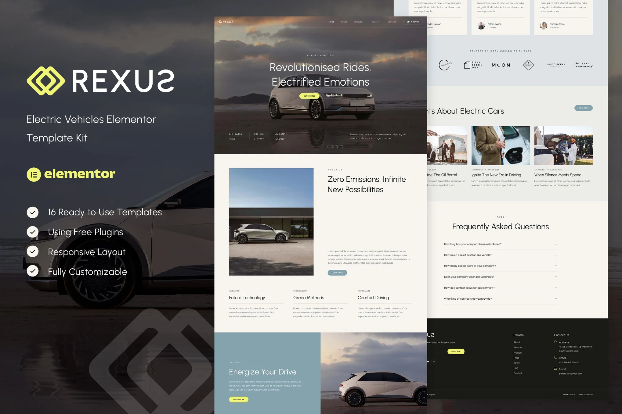 Rexus - Electric Vehicle Elementor Template Kit - Photon Flux | Servicio Profesional de Reparaciones de WordPress, Alcance Global, Respuesta Rápida