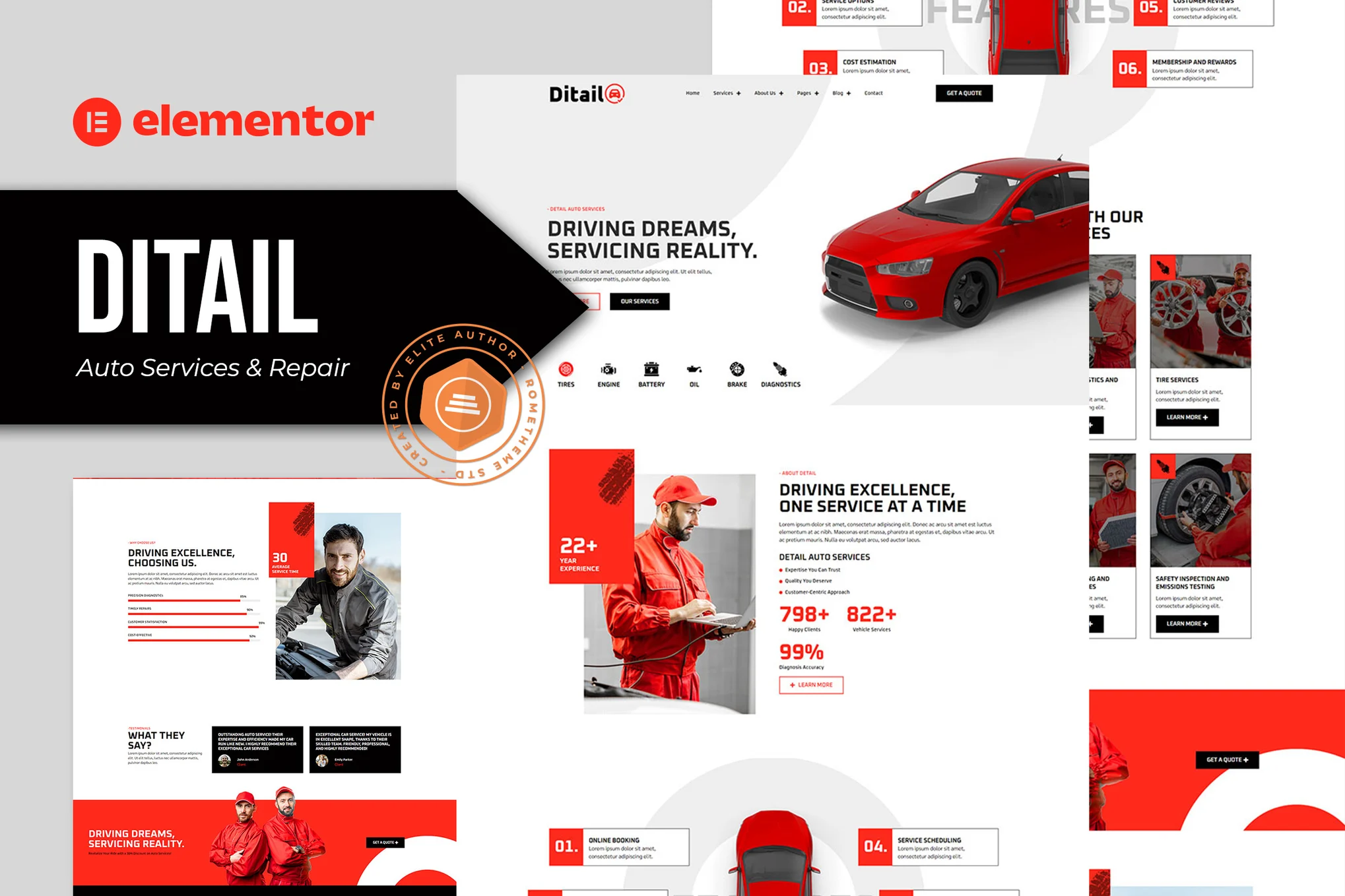 Ditail - Automotive Service and Repair Elementor Pro Template Pack - Photon Flux｜プロフェッショナルWordPress修理サービス、グローバルリーチ、クイックレスポンス